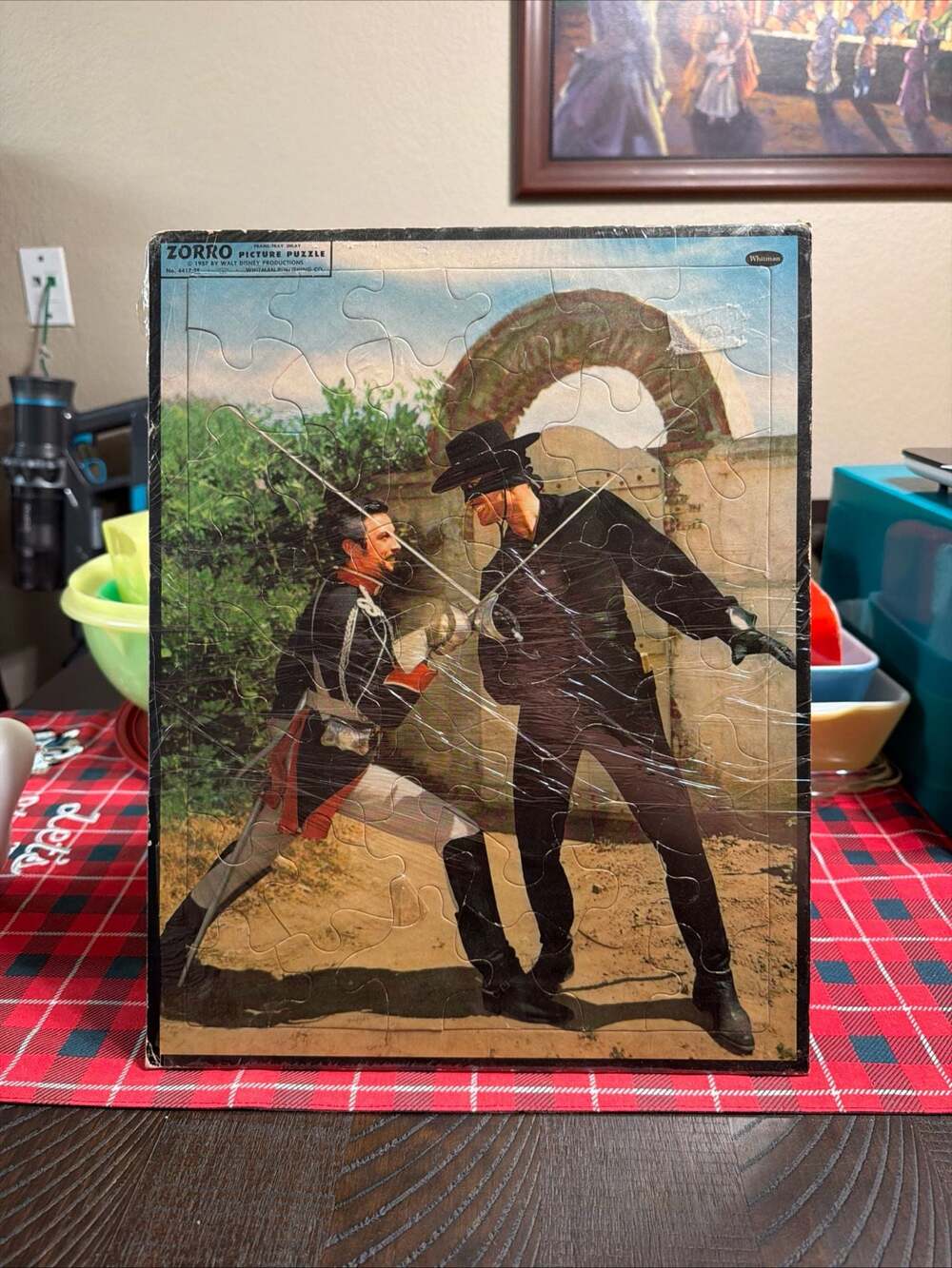 Vintage 1957 Walt Disney Zorro Whitman Frame-Tray Inlay Picture Puzzle No. 4417